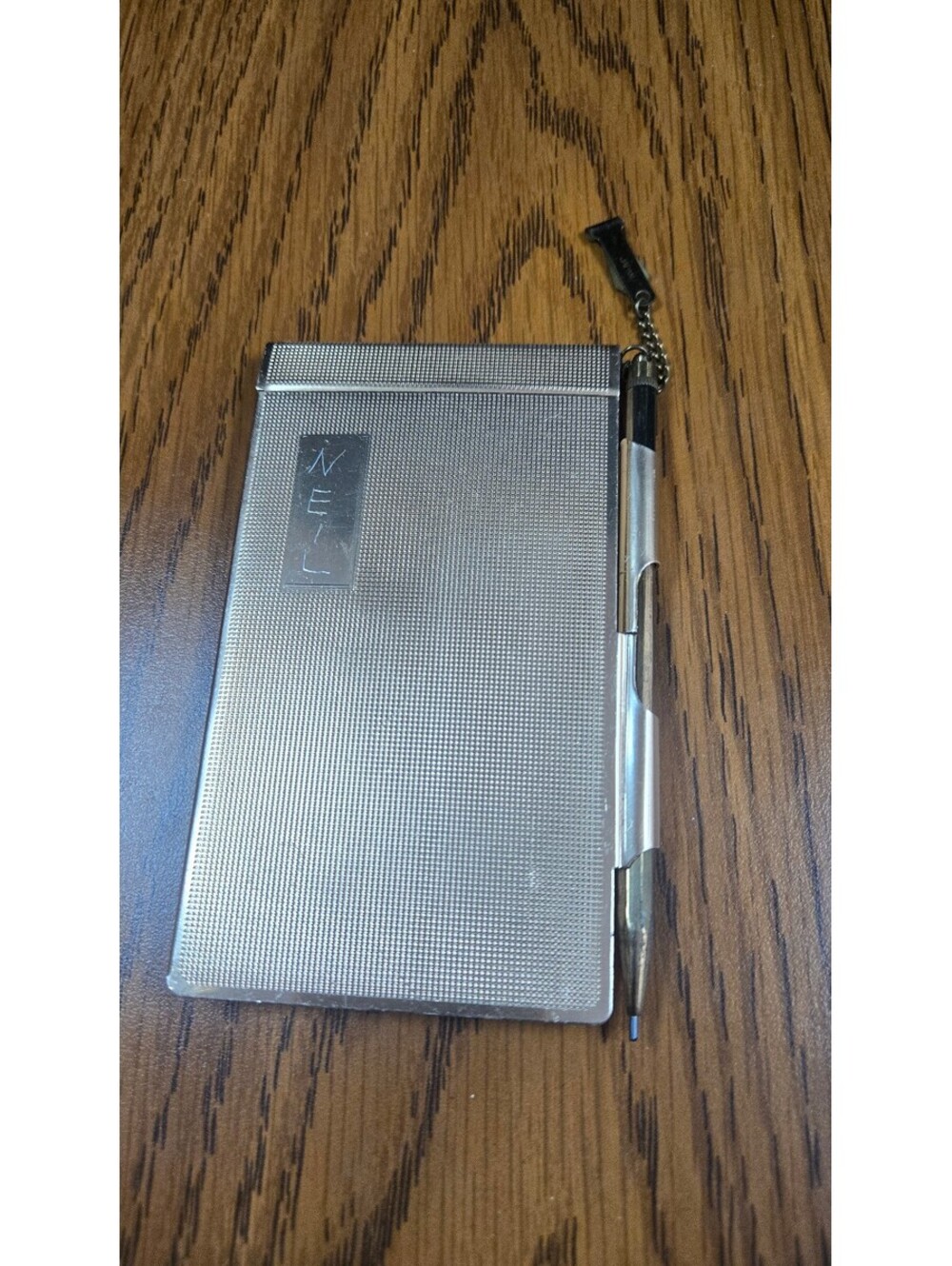Vintage Gold Tone Mini Notepad with Pen